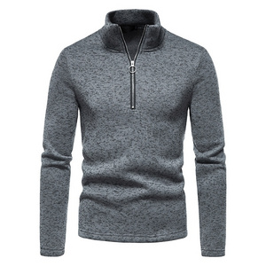 D0802ME72 Men's Sweatshirt Solid Color Zipper Placket Design Men's Hoodies Sehe Fashion