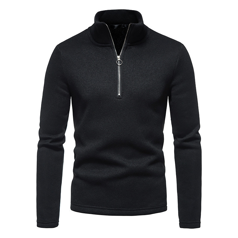 D0802ME72 Men's Sweatshirt Solid Color Zipper Placket Design Men's Hoodies Sehe Fashion