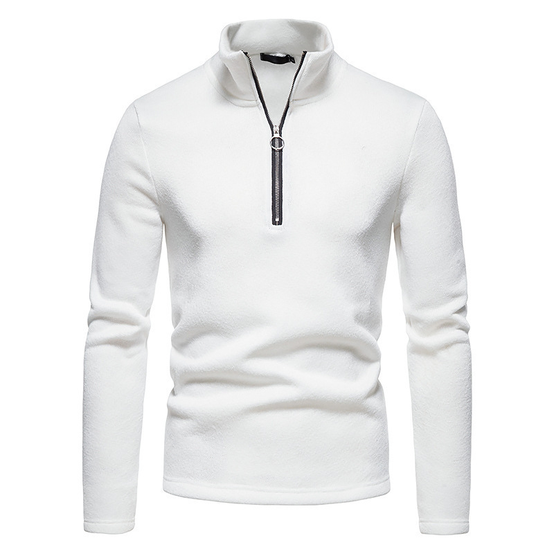 D0802ME72 Men's Sweatshirt Solid Color Zipper Placket Design Men's Hoodies Sehe Fashion