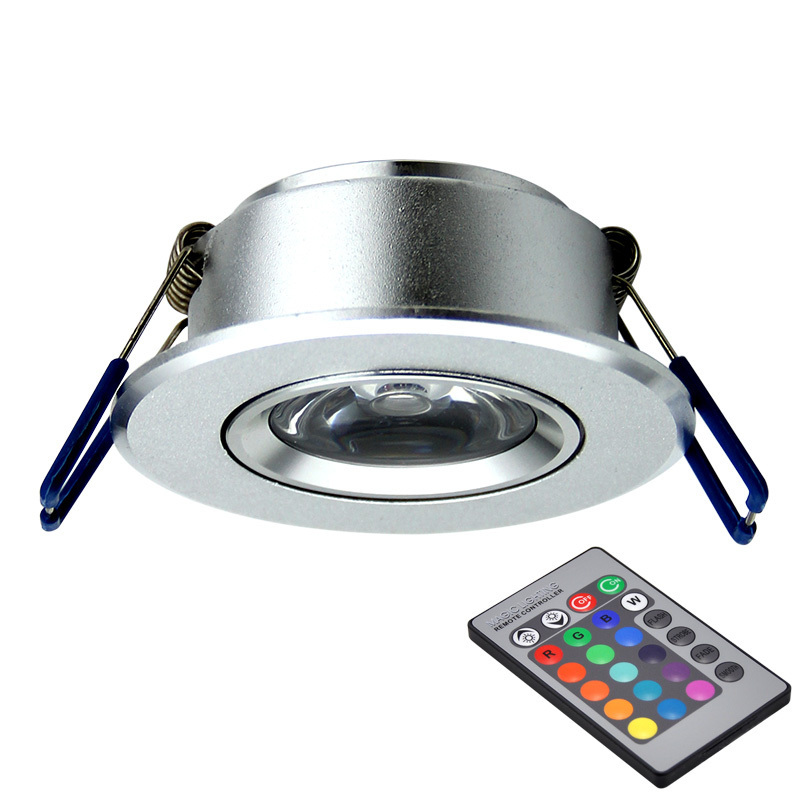 3W RGB With Remote Recessed Bulbs AC220V 3W Downlight Birthday party Colorful LED Ceiling Lamp Down Lights