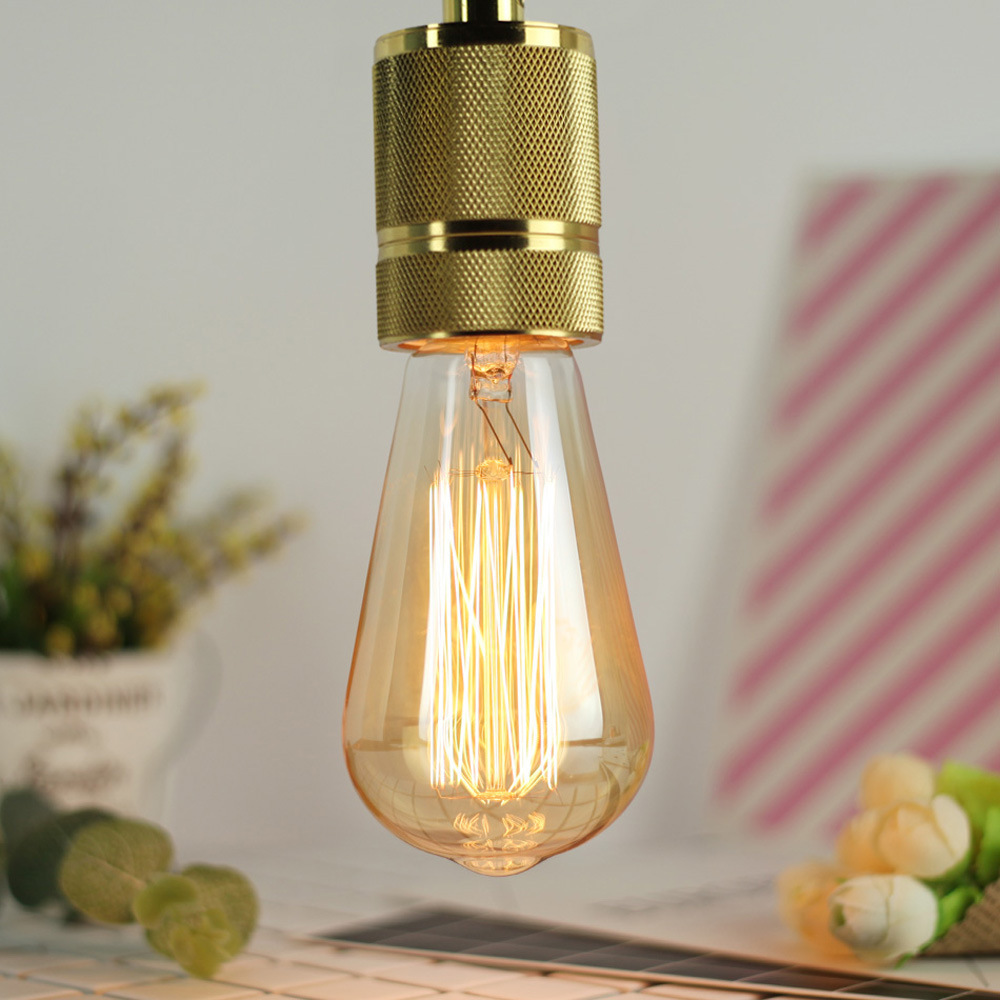 Vintage ST64 Tungsten Filament Incandescent Bulb Glass Body Retro Edison Bulb 20W 40W 60W Lamp For Decoration