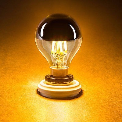 Half Chrome Light Bulb G45 E27 LED Filament Vintage Edison Bulb  for Bathroom Kitchen Living Room