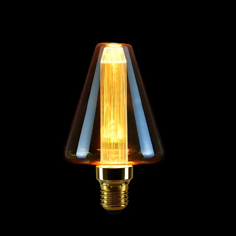 New Holiday Decorative Round Light Bulb E27 Screw Lamp Amber Glass  LED Light Guide Column Bulb