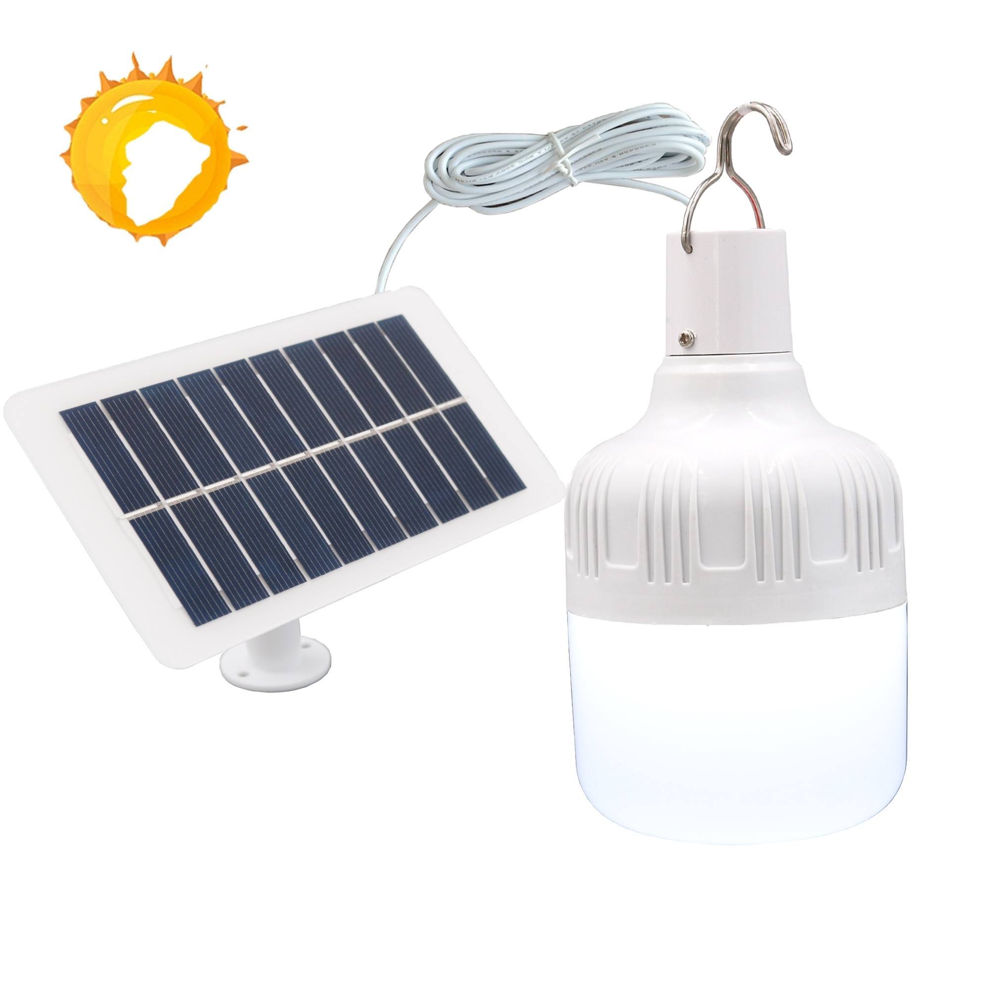 Portable Solar Panel Separately Rechargeable LED Camping Light Lantern Bulb For Outdoor Emergency Lighting