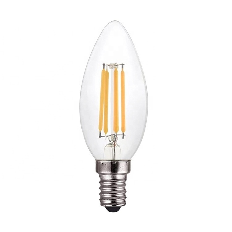 AC 220V 4W 2700K LED Filament Candle Bulb C35 C35F C35T Clear Frosted Glass Chandelier Lighting Bulbs