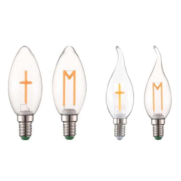 AC 220V 4W 2700K LED Filament Candle Bulb C35 C35F C35T Clear Frosted Glass Chandelier Lighting Bulbs