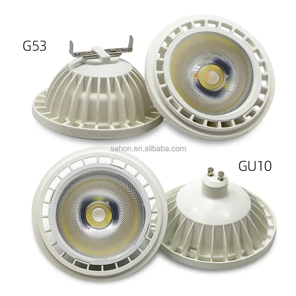 Led AR111 Bulb G53 Spotlight 12W Natural Light 4000k AC DC 12V ES111 Spot Reflector Track Lights  Domestic Wor