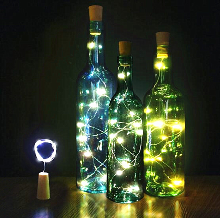 2M LED Wine Bottle Lights Cork Battery Powered Garland DIY Christmas String Lights For Party Halloween Wedding Decoration