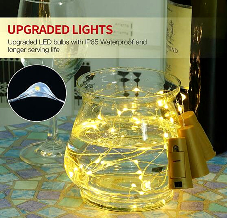 2M LED Wine Bottle Lights Cork Battery Powered Garland DIY Christmas String Lights For Party Halloween Wedding Decoration