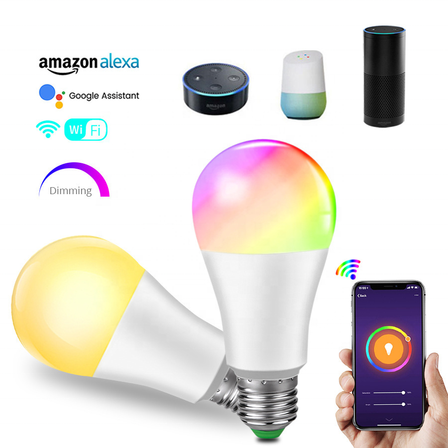 10W 1000LM smart light bulb RGBW colors A70 smart tuya led bulb 40000 hour life span smart bulb wifi