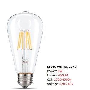 ST64  LED Filament Bulb Dimmable Filament LED Lamp