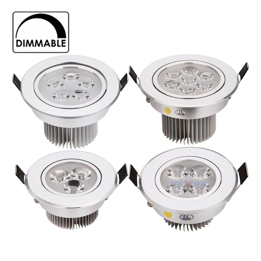 LED Ceiling Light Bulb Recessed Downlight 110V - 220V Spotlight Lamp Round Down Light