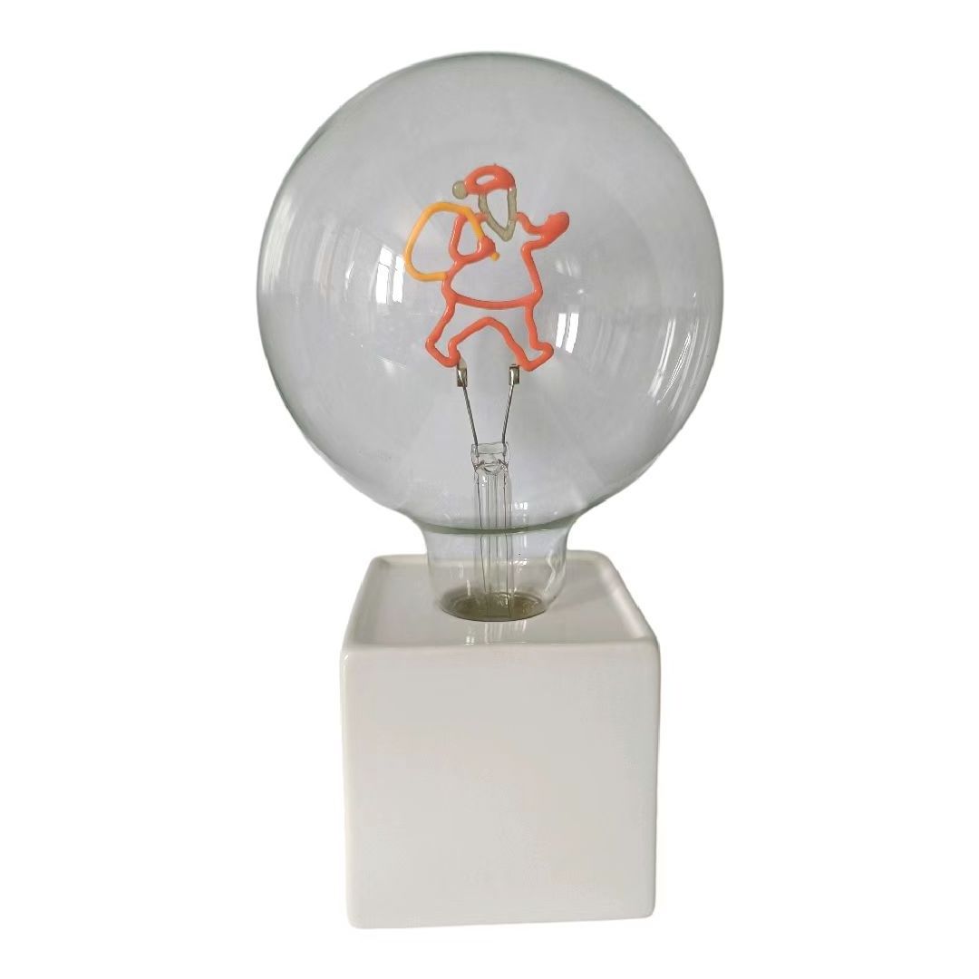 Battery Operated Plastic Night Light G80 A60 soft filament edison led light LED Table Lamp With  base