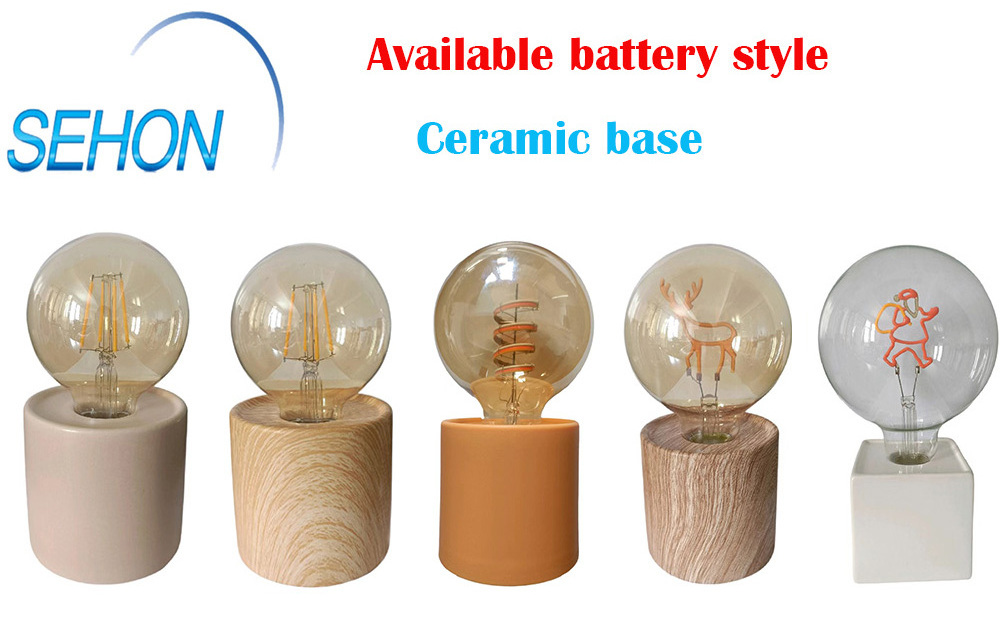 Battery Operated Plastic Night Light G80 A60 soft filament edison led light LED Table Lamp With  base