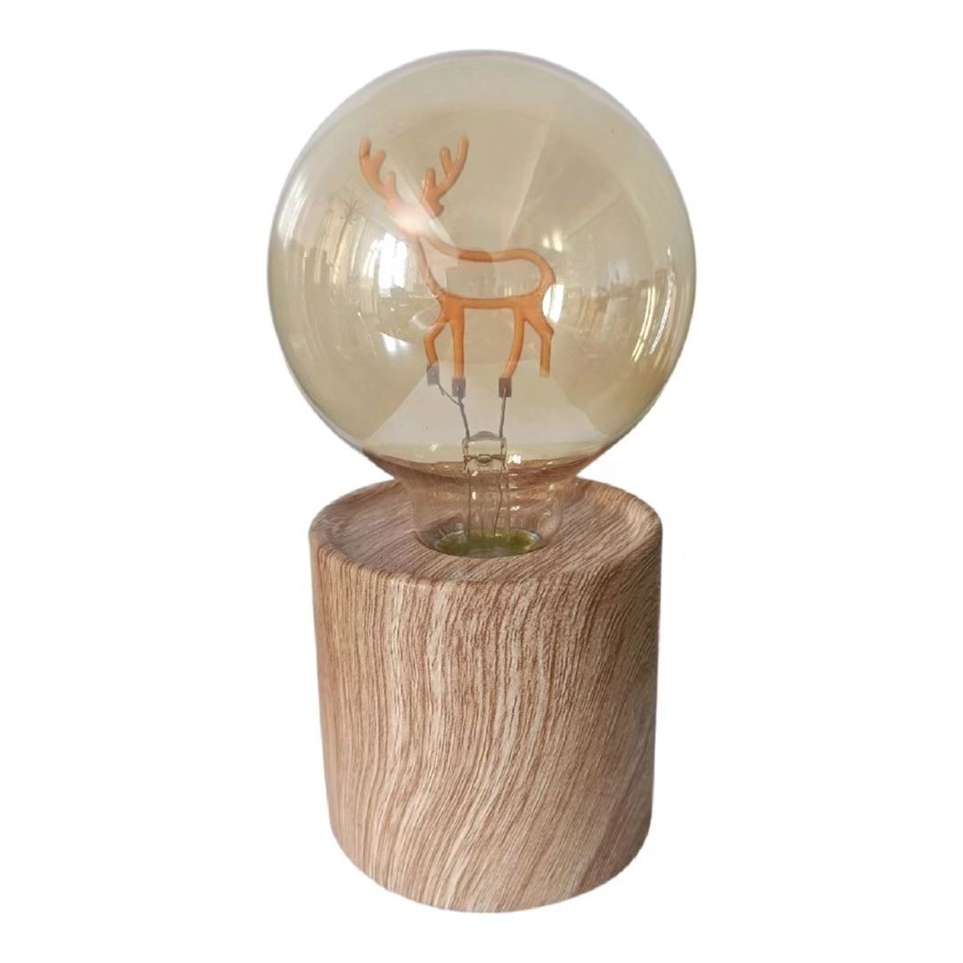 Battery Operated Plastic Night Light G80 A60 soft filament edison led light LED Table Lamp With  base