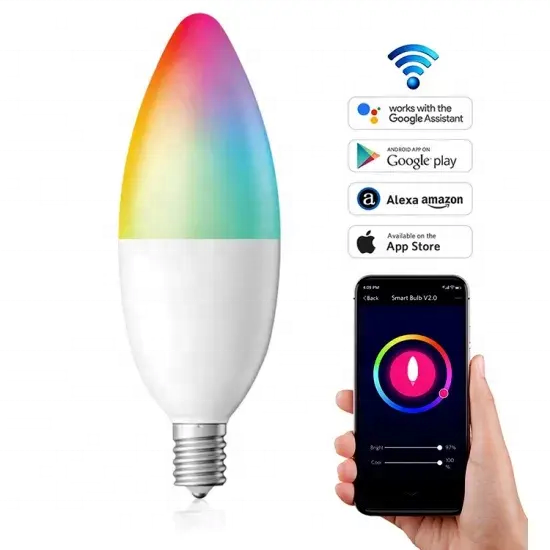 RGBCW 5W smart led light led smart bulb candle daybetter smart high lumens light bulbs