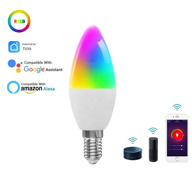 RGBCW 5W smart led light led smart bulb candle daybetter smart high lumens light bulbs