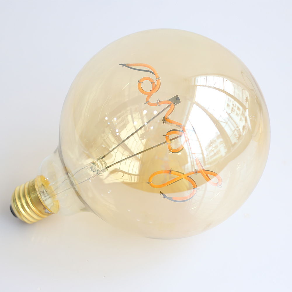 Globe Led Soft Filament Lamp RGB 2.4w G95 G125 Love Edison Retro LED Light  Home Shape Bulb For Decorative Lighting