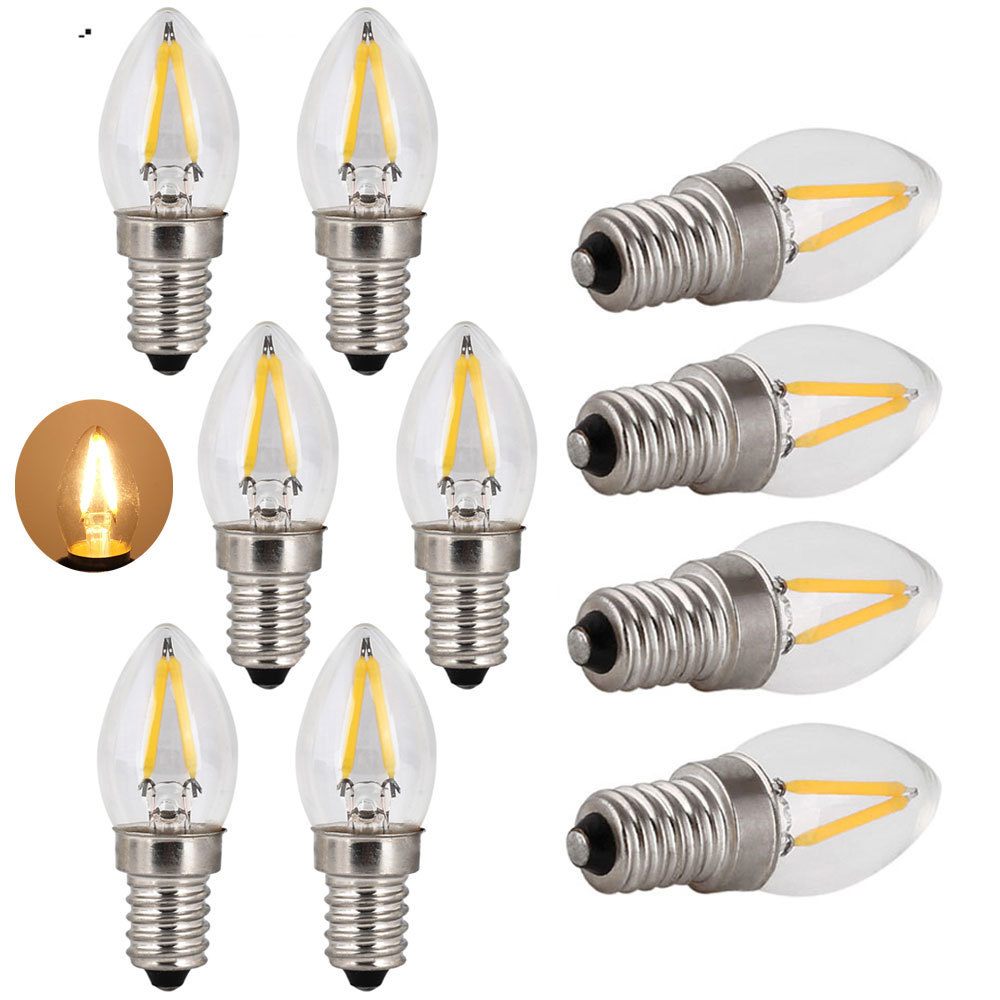 C7 C9 Mini Vintage LED Lamp LED Filament Bulb Dimmable 0.5W 1W 2W Edison Refrigerator E12 E14 G9 Base Led Bulb