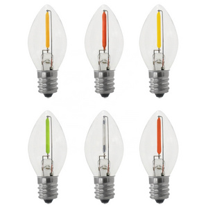 AC120V E17 c9 christmas lights led bulbs warm white wholesale led replacement plastic bulbs string lights