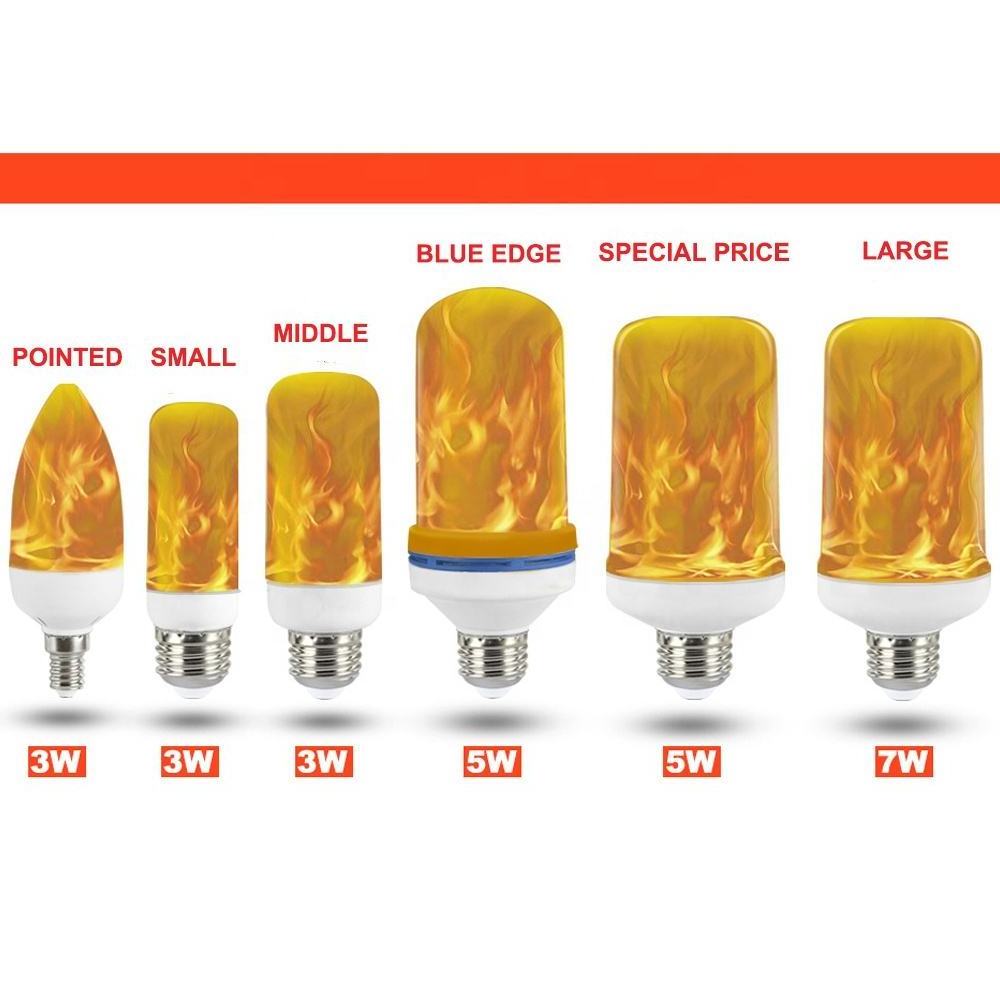 LED Flame Effect Fire Light Bulbs E27 LED 120V Flickering Flame Effect Light Bulb