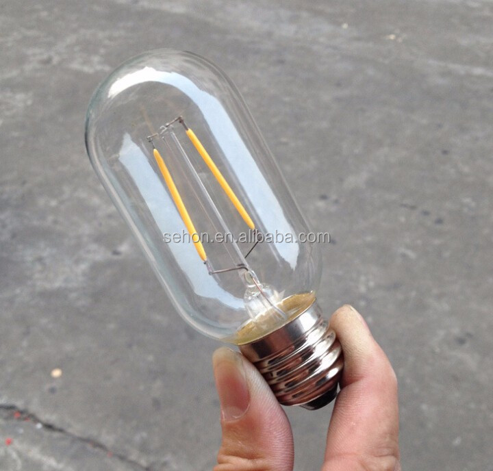 High Quality New Model T38 38*108MM 3W E27 Base Clear Glass Cover LED Tube Filament Lights Bulb