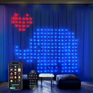 Programmable Fairy Curtain 400leds Smart Pixel Lights Rgb App Control Diy Text Led Curtain Lights Decor Christmas Lights