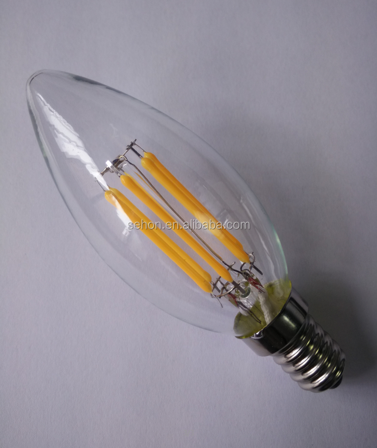 4 Watt Candle Dimmable LED Filament Bulb (E14) Clear