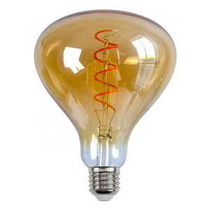 R160A Amber Smoke Clear Glass edison bulb e27 4W Soft Filament Large Edison Bulbs With CE ROHS approval