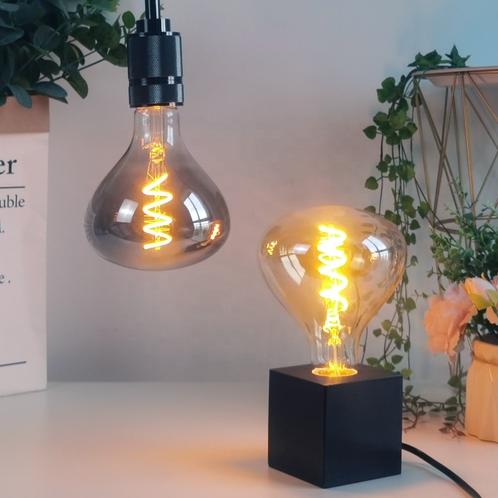 R160A Amber Smoke Clear Glass edison bulb e27 4W Soft Filament Large Edison Bulbs With CE ROHS approval