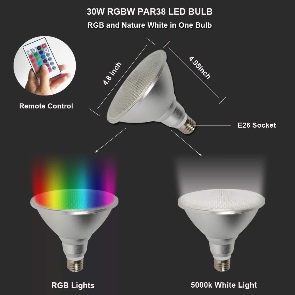 Led Rgb Bulb 16 Color Changing Led Spot Lights Rgb Ac85-265v E27 PAR20/PAR3/PAR38 Led Rgb Remote Control Spotlight