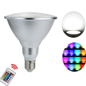 Ip65 Waterproof Led Par38 Flood Light Bulb With Remote 85-265v 20w E27 Dimmable Rgbw Color Changing Par20 Par30 Led Spot Light