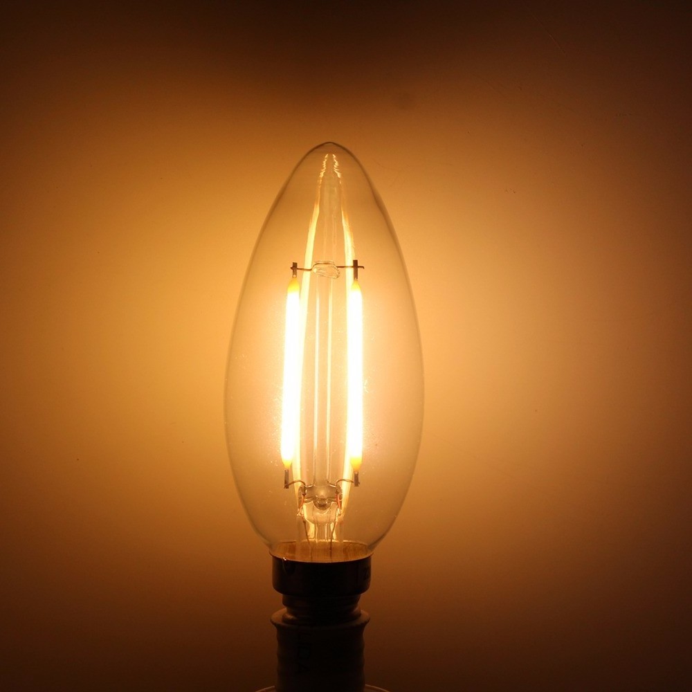 Candle Dimmable LED Filament Bulb (E14) Clear 4 Watt C35