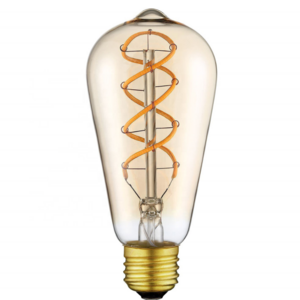 clear amber smoke glass light bulb ST64 sprial filament dimmable antique edison bulb st64