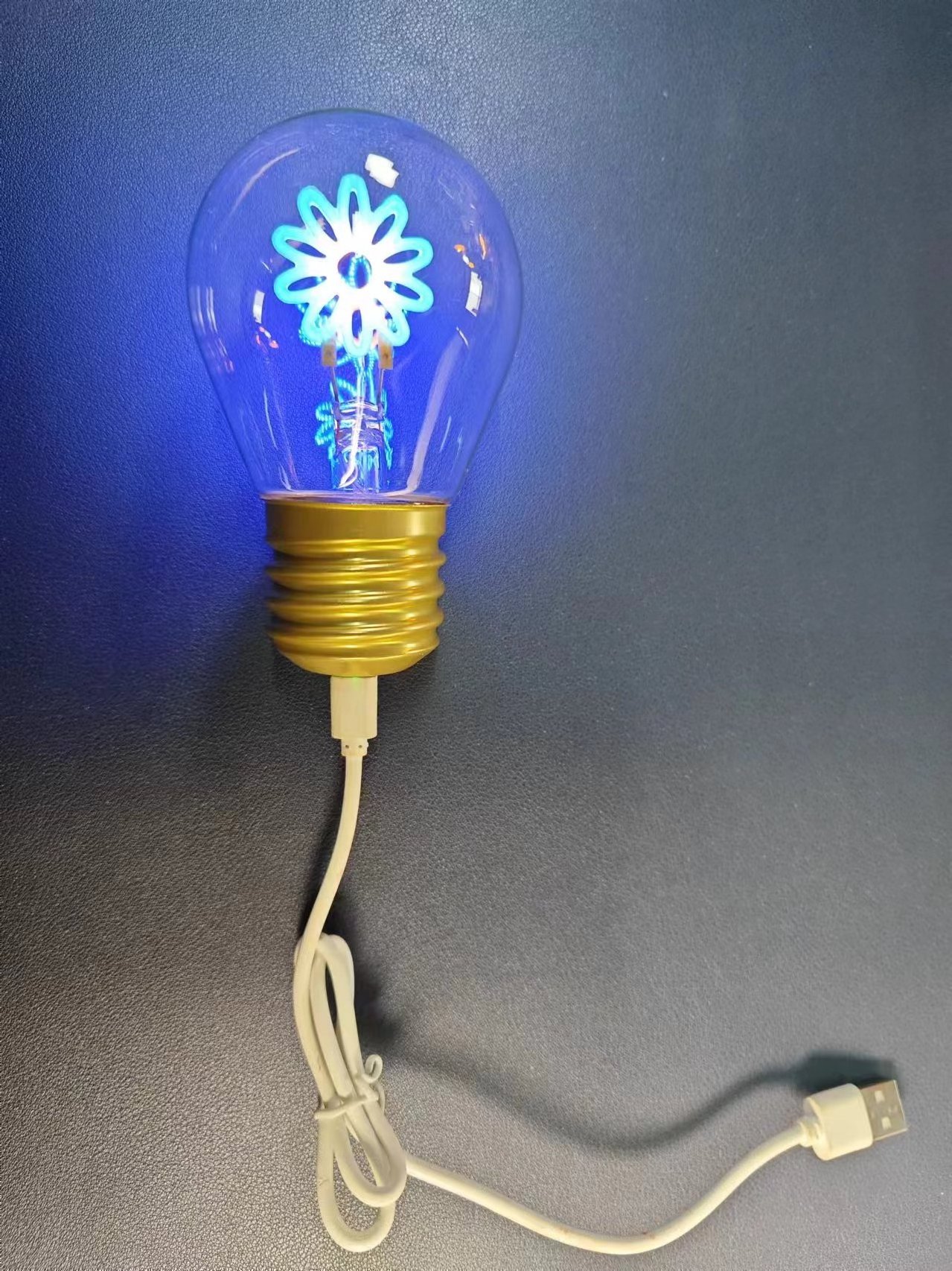 Novelty 5V 300mA USB Rechargeable li-on battery powered led filament light bulb