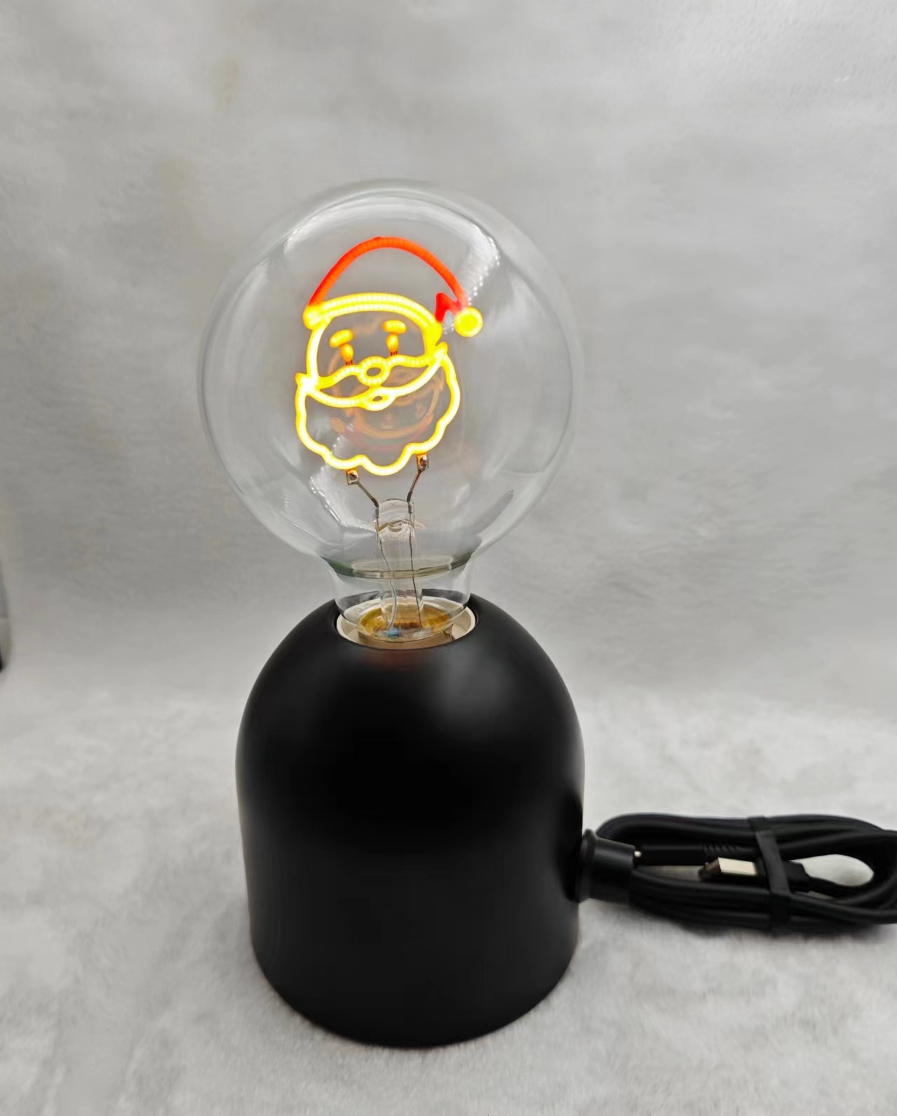 Novelty 5V 300mA USB Rechargeable li-on battery powered led filament light bulb