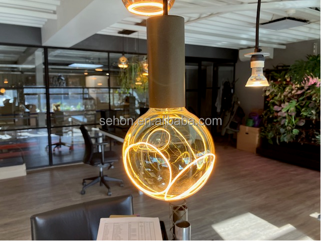 New Arrival G125 G200 M150 Globe Clear Golden Smoked Glass Decorative Pendant Light Floating Levitating Light Bulb