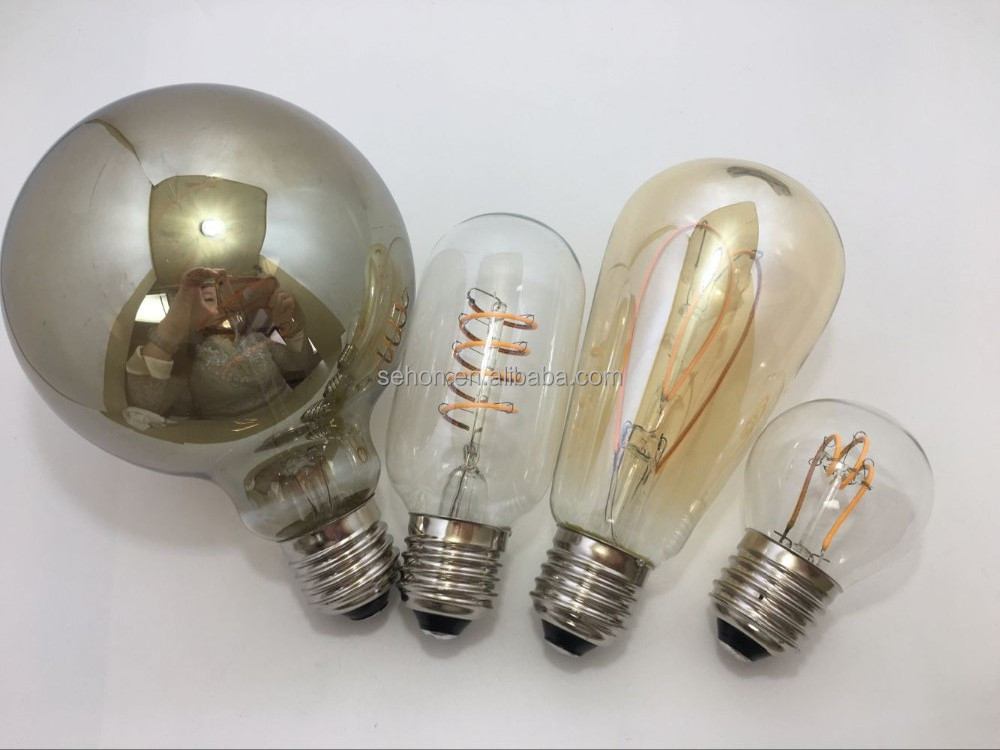 Vintage Edison LED Bulb Chandelier Light White LED Transparent Globe Bulb B22 E26 G95 G125 Dimmable