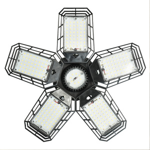 150W Ultra Bright Shop Light 5 Adjustable Panels 15000LM 6500K E26/E27 Deformable Ceiling Lights for Garage Workshop