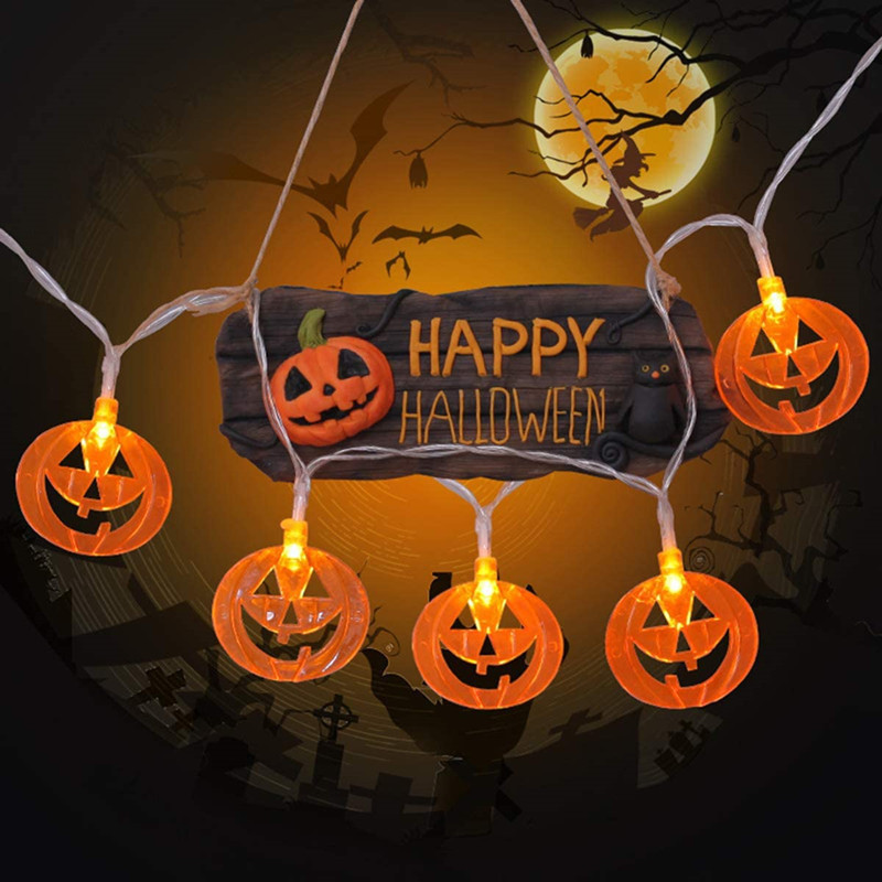 Battery/USB Operated LED Lights Garden Party Halloween lighting Pumpkin Lanterns String Light Custom size