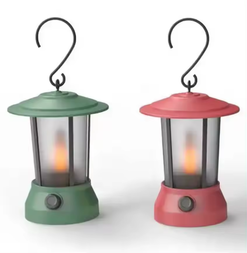 Outdoor Camping Lamp Rechargeable Retro Flame Lantern Long Endurance Decorative Lamp