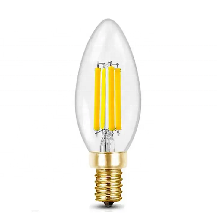 800 Lumen LED Light Bulbs E14 Straight Filament C35 Vintage LED 4W 6W Led light bulb for chandelier