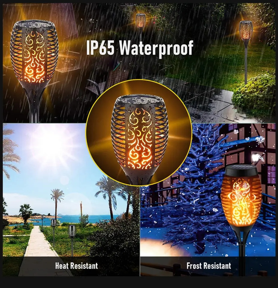 12/33/51/72/96 Led Flickering Fire Dancing Outdoor Landscape Decoration Solar Flame Light For Yard Garden Path Patio Beach