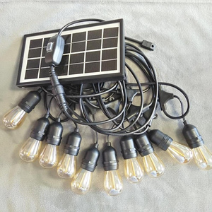 Waterproof outdoor decoration solar powered 3V led string light 12.5M 10 sockets S14 Filament Led Bulb