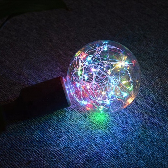 christmas decoration fairy string led light G80 G95 G125 copper wire led globe bulb red blue purple green warm white