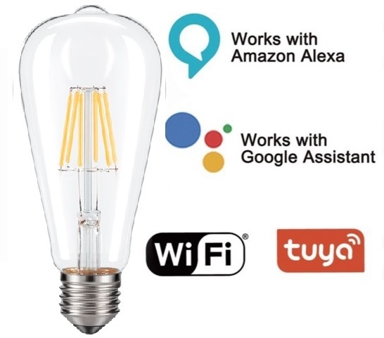 AC230V color changing wifi led bulb 5w E27 smart bulb filament home hotel tuya bulb