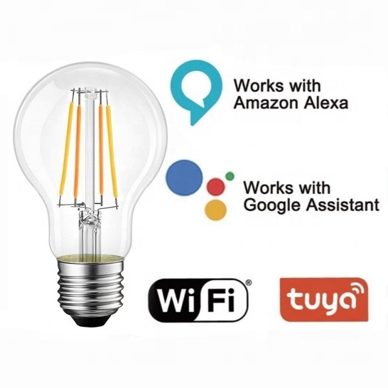 AC230V color changing wifi led bulb 5w E27 smart bulb filament home hotel tuya bulb