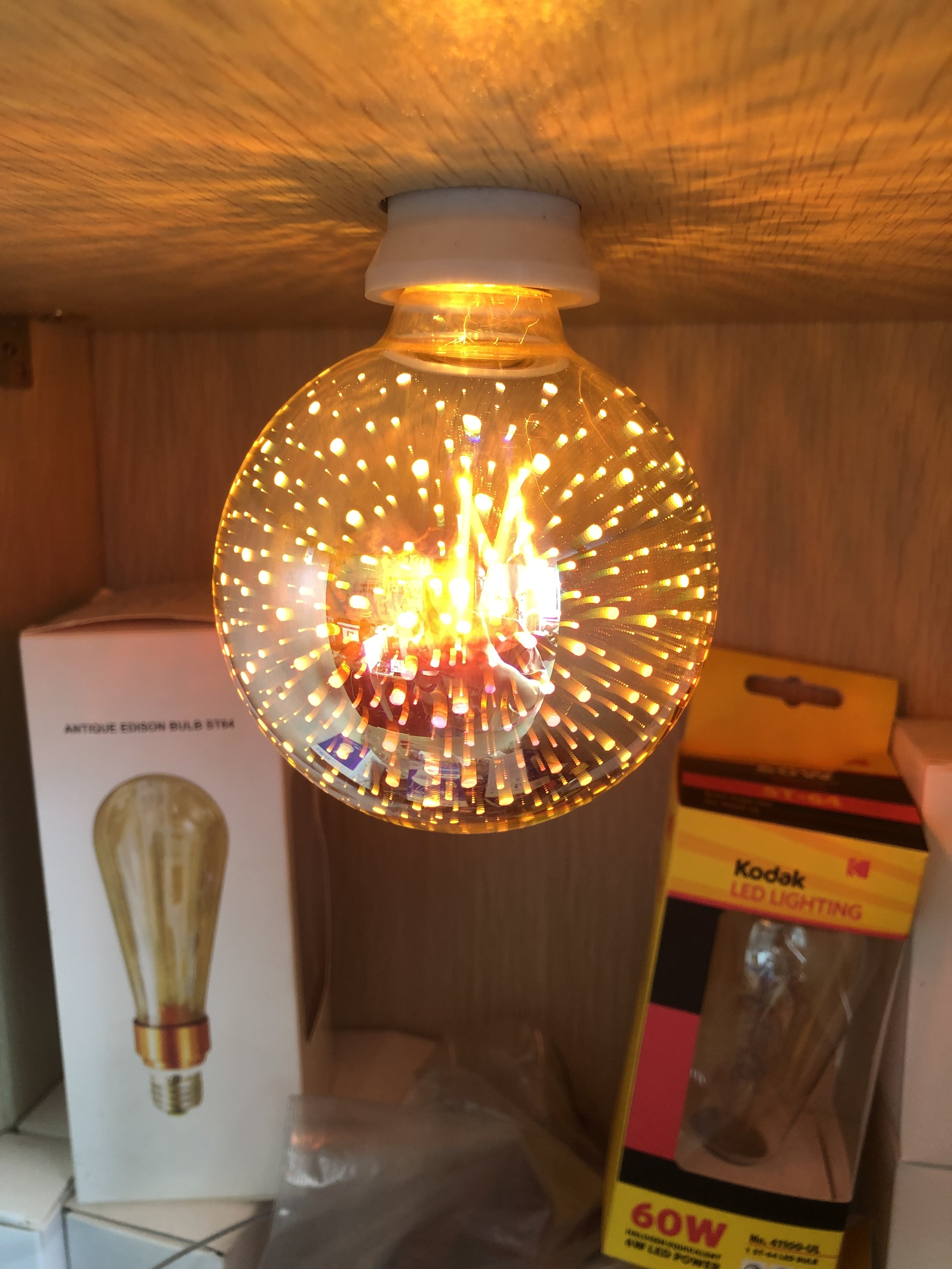 A60 ST64 G80 G95 G125 LED Light Bulb E27 3D Fireworks Edison Bulb Party Lamp Holiday Christmas Decoration