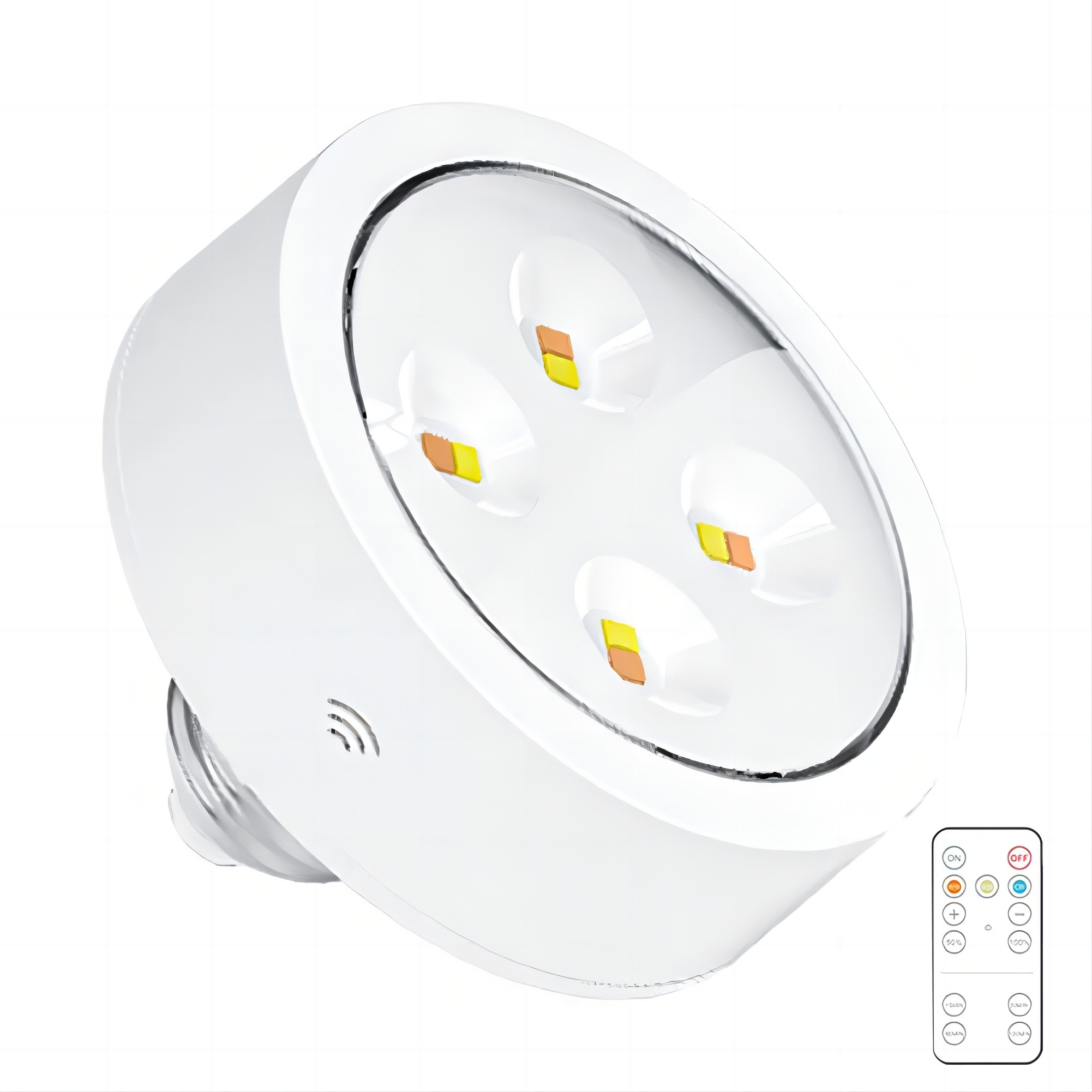 AA Battery Powered Led Puck Lights With E26 Screw Wireless Light Bulb For Non Electric Wall Sconce