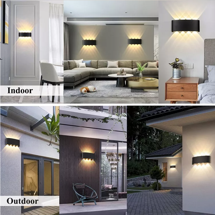 Hot Sell IP65 waterproof up and down wall sconce 360 degrees wall light indoor outdoor Led Wall Lamp